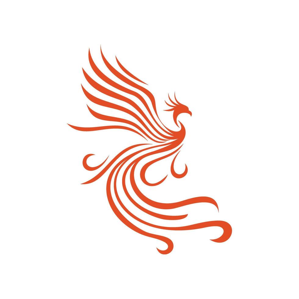 abstract phoenix bird logo design vector