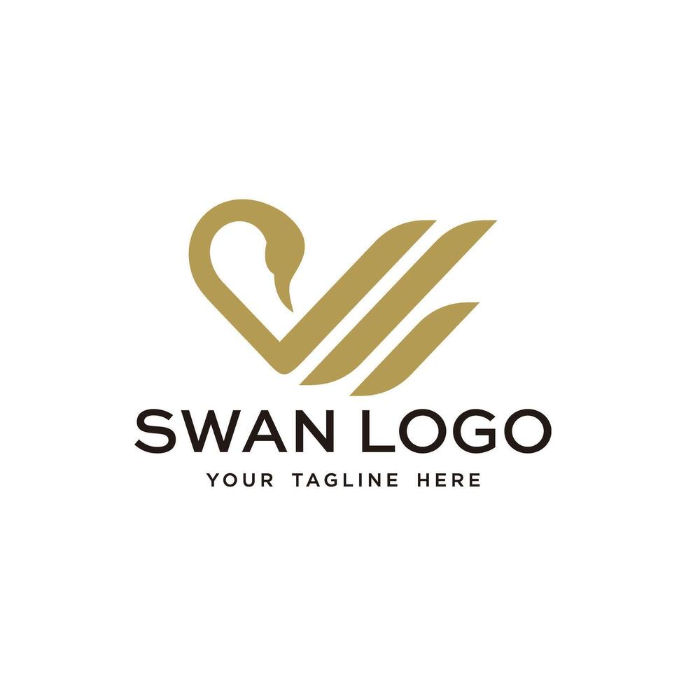 abstract luxury cygnet logo design vector