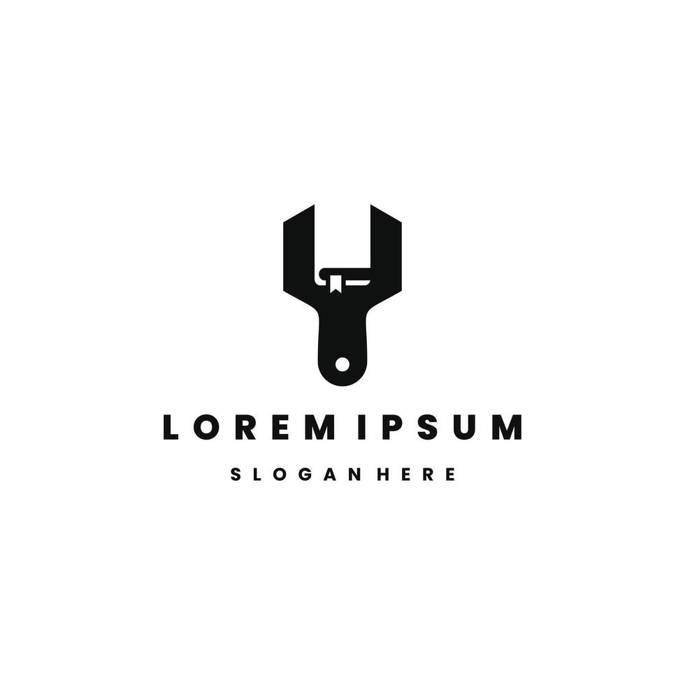 Book combine with wrench logo, fix guide or tutorials logo concept vector