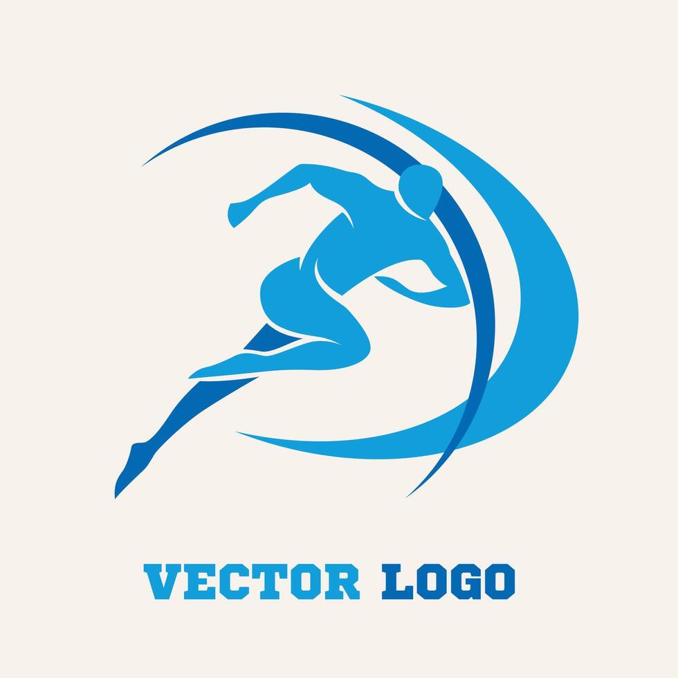 A minimalist logo depicting a running person inside a circle vector
