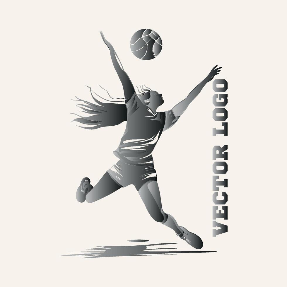 Volleyball Player Logo Design vector