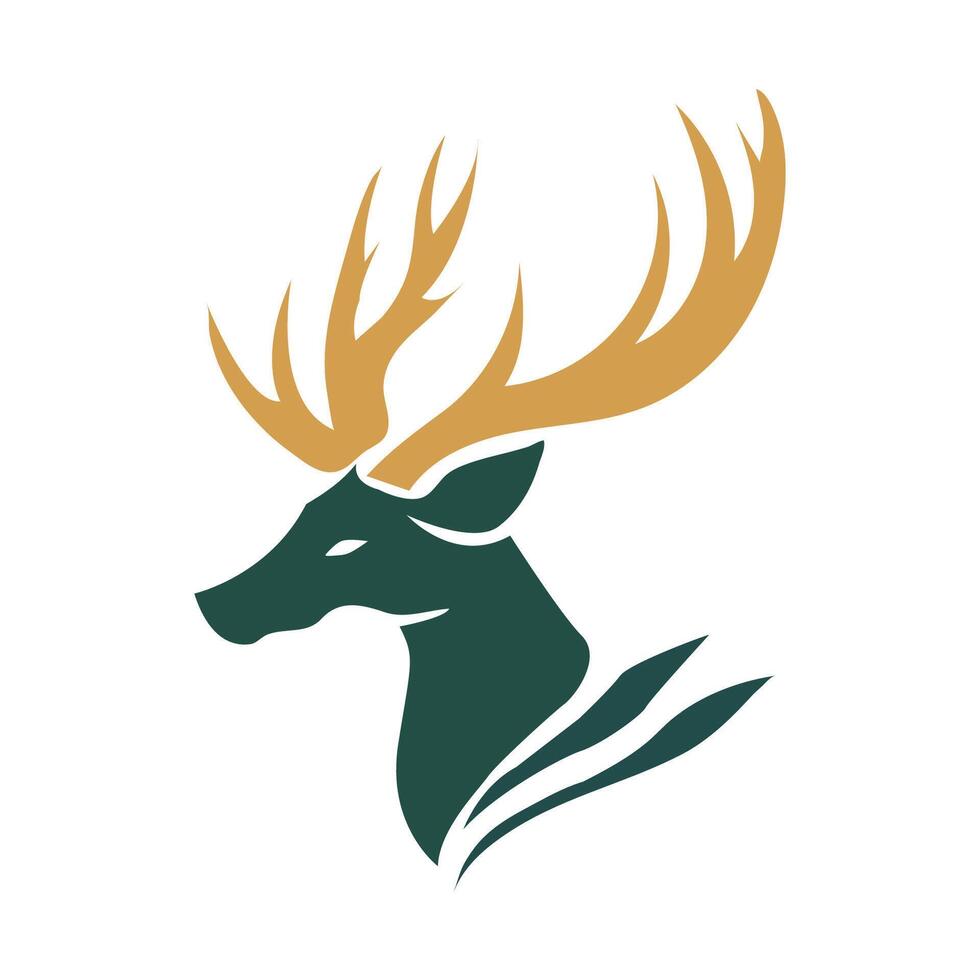 a deer head with horns vector