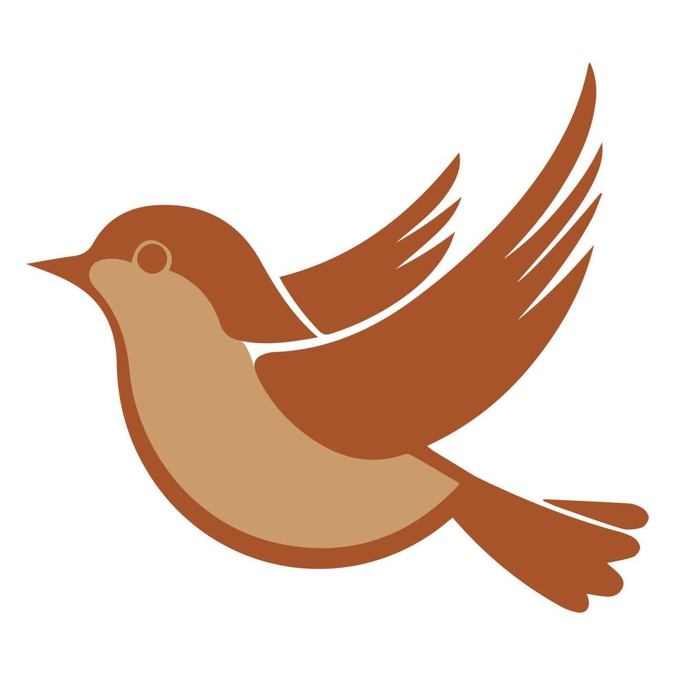 a brown bird flying in the air vector