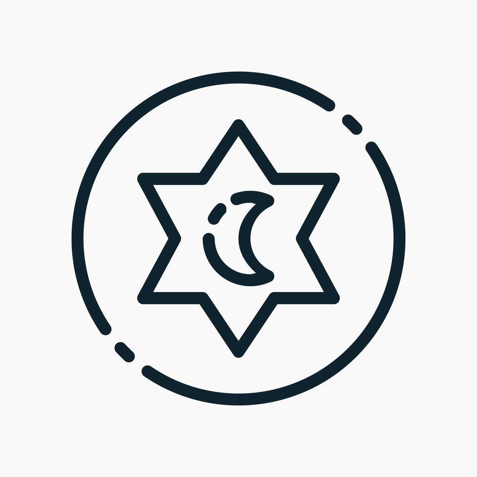 Design Illustration graphic of islamic symbol icon with line style. Suitable for UI, mobile design, web design, etc. vector