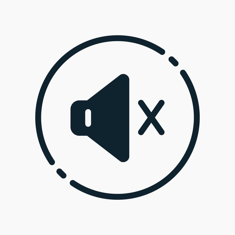 Design Illustration graphic of speaker mute icon with glyph style. Suitable for UI, mobile design, web design, etc. vector