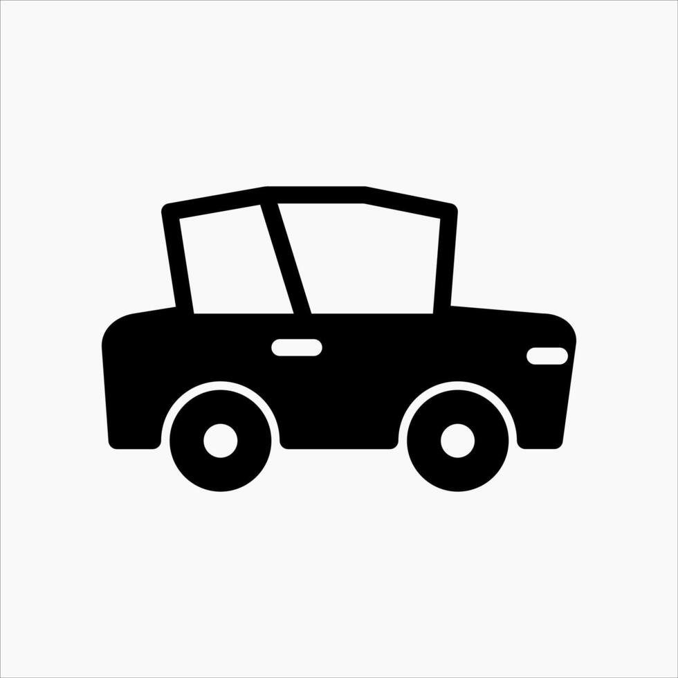 Design Illustration graphic of old car icon with glyph style. Suitable for UI, mobile design, web design, etc. vector