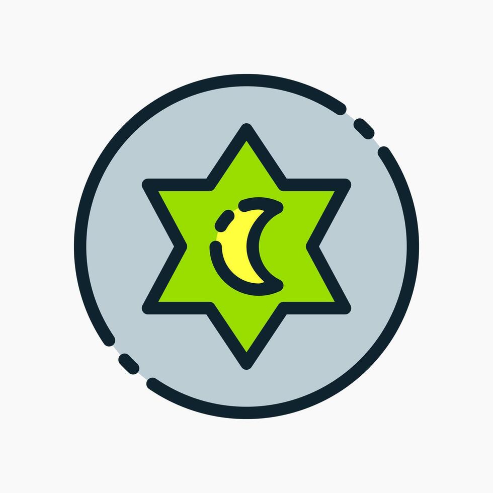 Design Illustration graphic of islamic symbol icon with colored line style. Suitable for UI, mobile design, web design, etc. vector