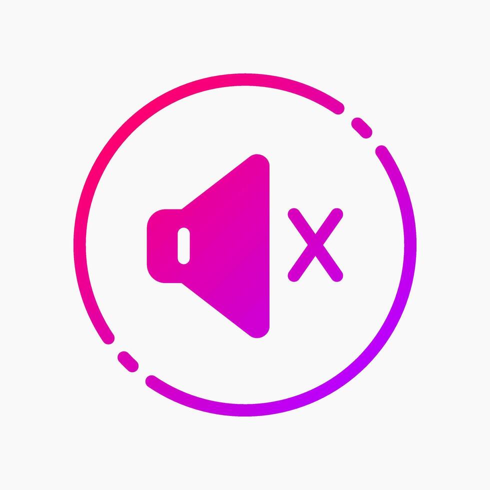 Design Illustration graphic of speaker mute icon with gradient style. Suitable for UI, mobile design, web design, etc. vector