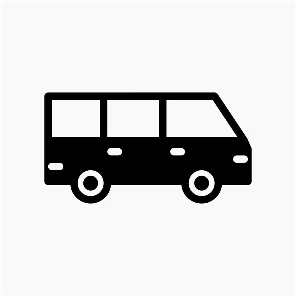 Design Illustration graphic of MPV car icon with glyph style. Suitable for UI, mobile design, web design, etc. vector