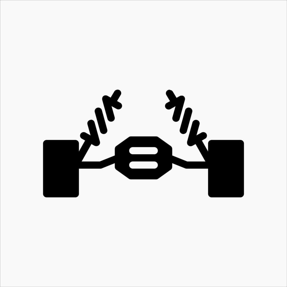 Design Illustration graphic of shockbreaker icon with glyph style. Suitable for UI, mobile design, web design, etc. vector