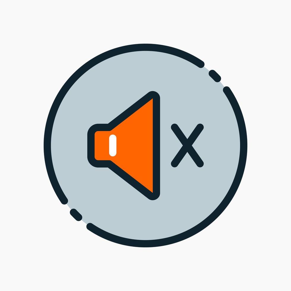 Design Illustration graphic of speaker mute icon with colored line style. Suitable for UI, mobile design, web design, etc. vector