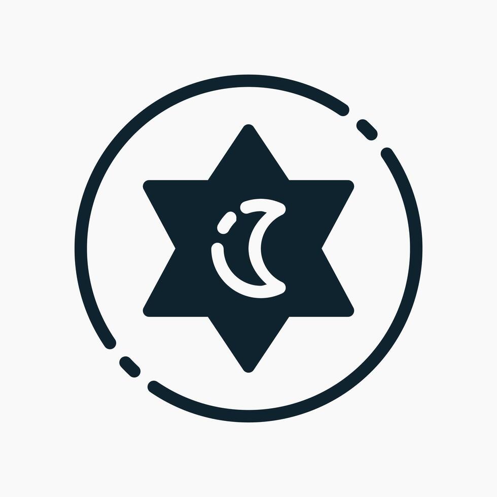 Design Illustration graphic of islamic symbol icon with glyph style. Suitable for UI, mobile design, web design, etc. vector