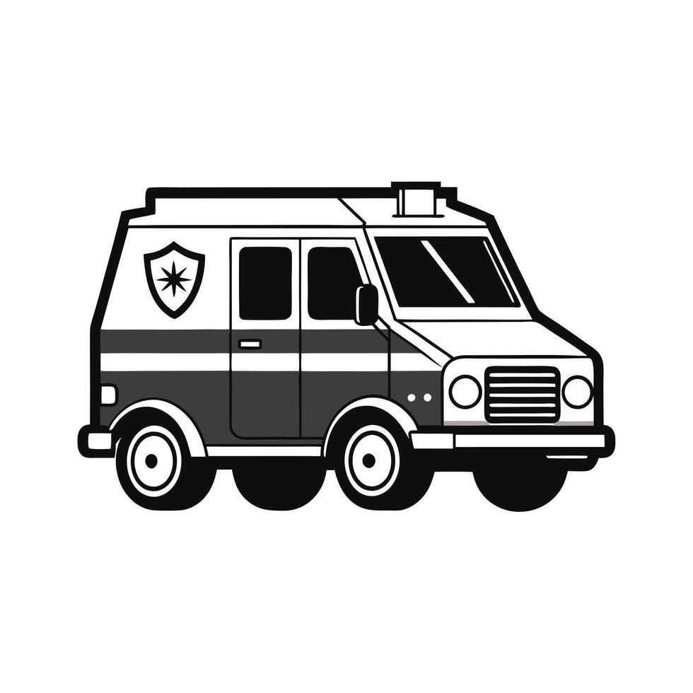 Bulletproof Armored Van Icon vector