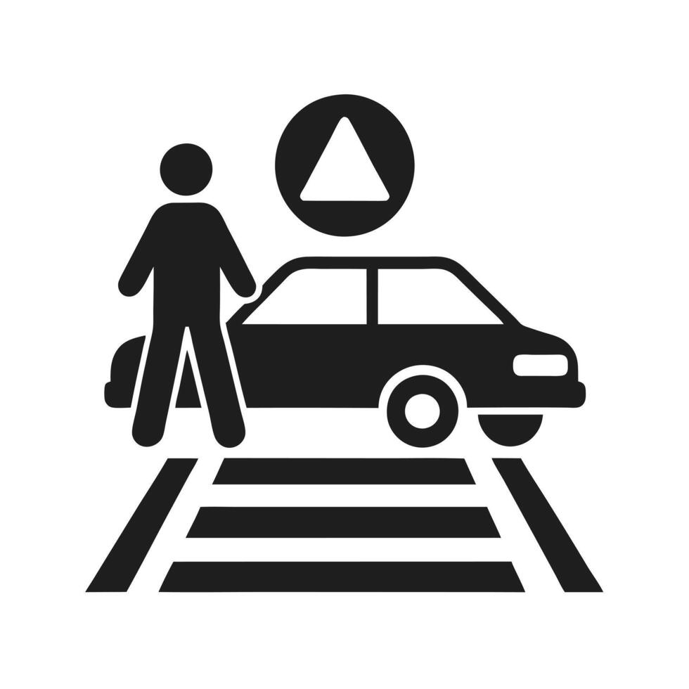 Vehicle Pedestrian Crossing Icon vector