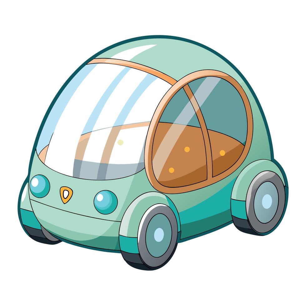 Compact AI Bubble Car Icon vector