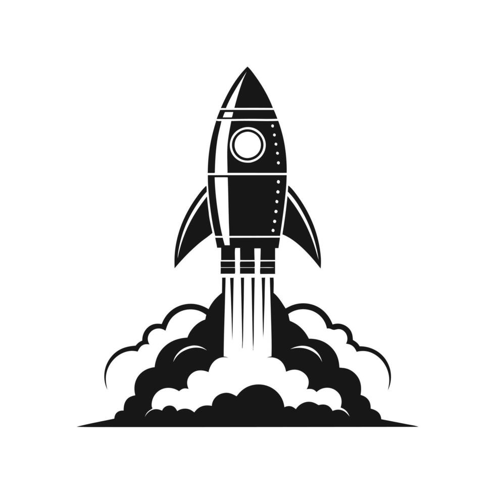 Futuristic Rocket Launch Icon vector