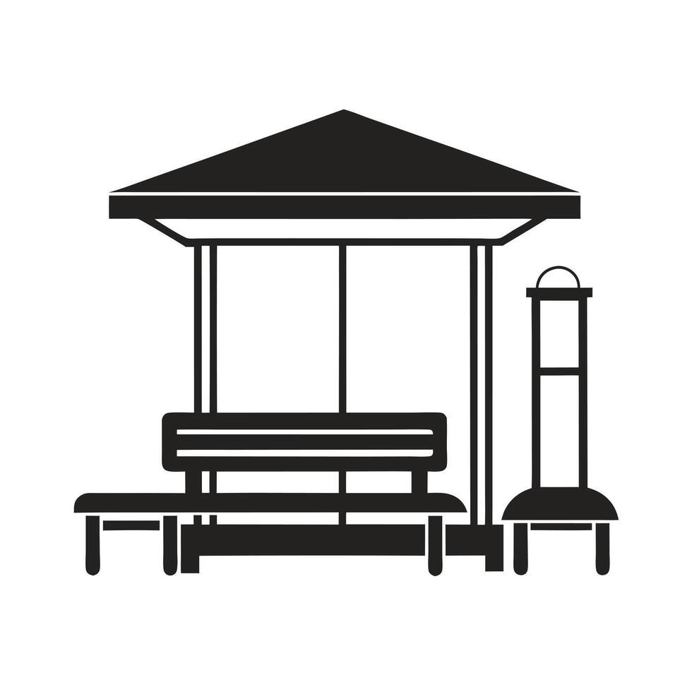 Minimalist Bus Stop Icon vector