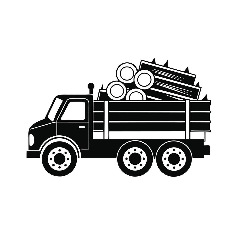 Heavy Duty Logging Truck Icon vector