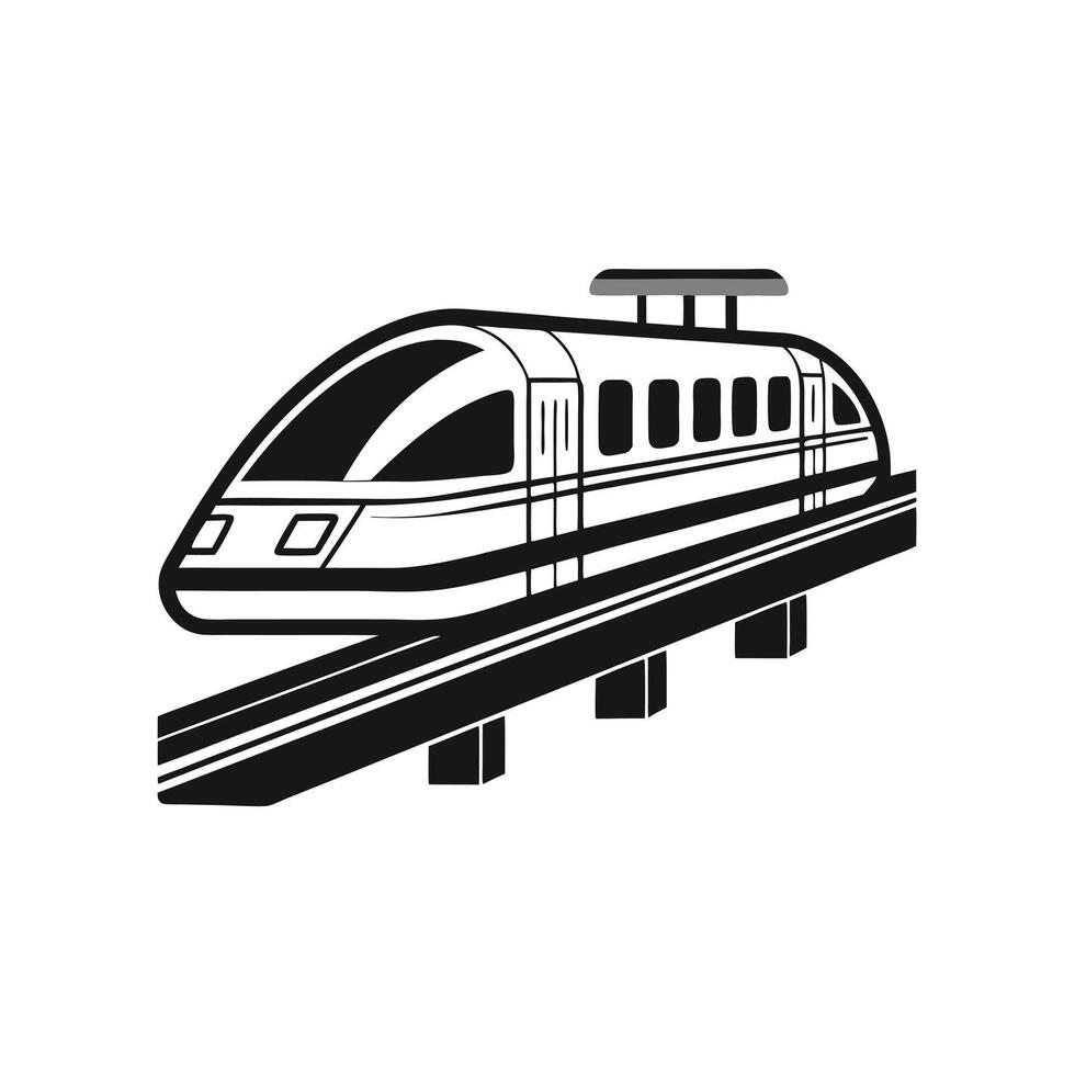 Futuristic Monorail Train Icon vector
