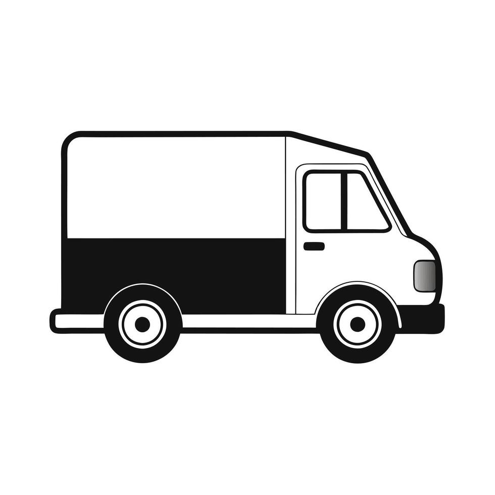 Simple Delivery Van Icon vector