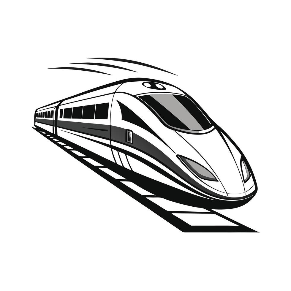 Modern High Speed Bullet Train Icon vector