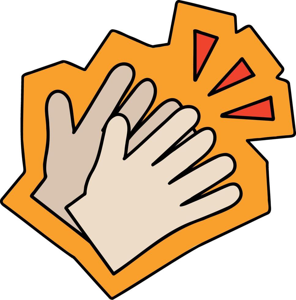 Applaud hand. Give five gesture. Outline clap vector