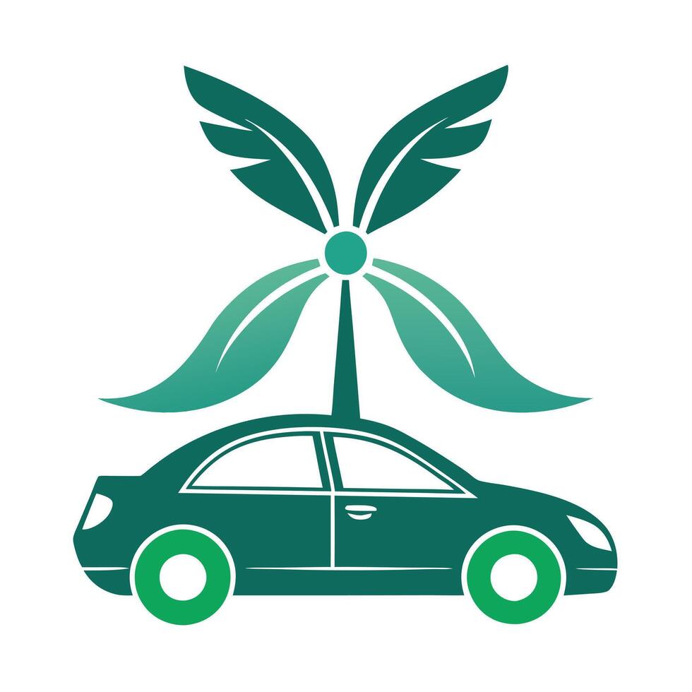 Wind Ride Energy Efficient Car Icon vector