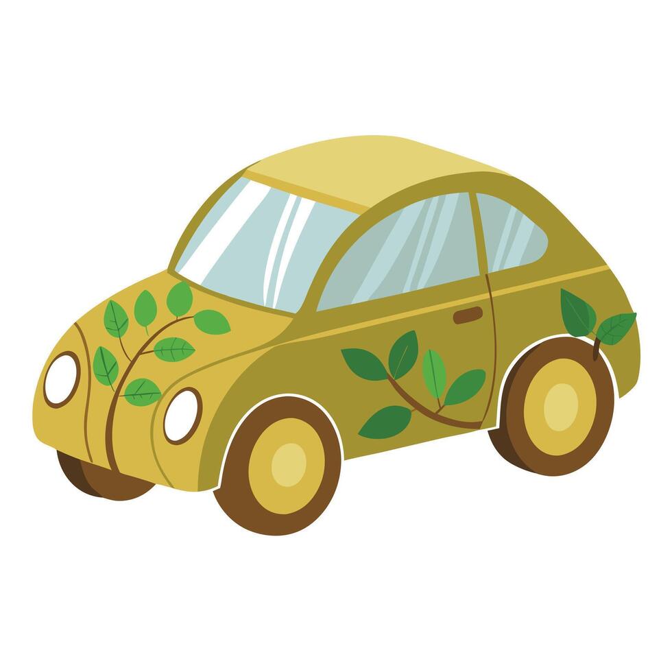 Biodegradable Eco Car Icon vector