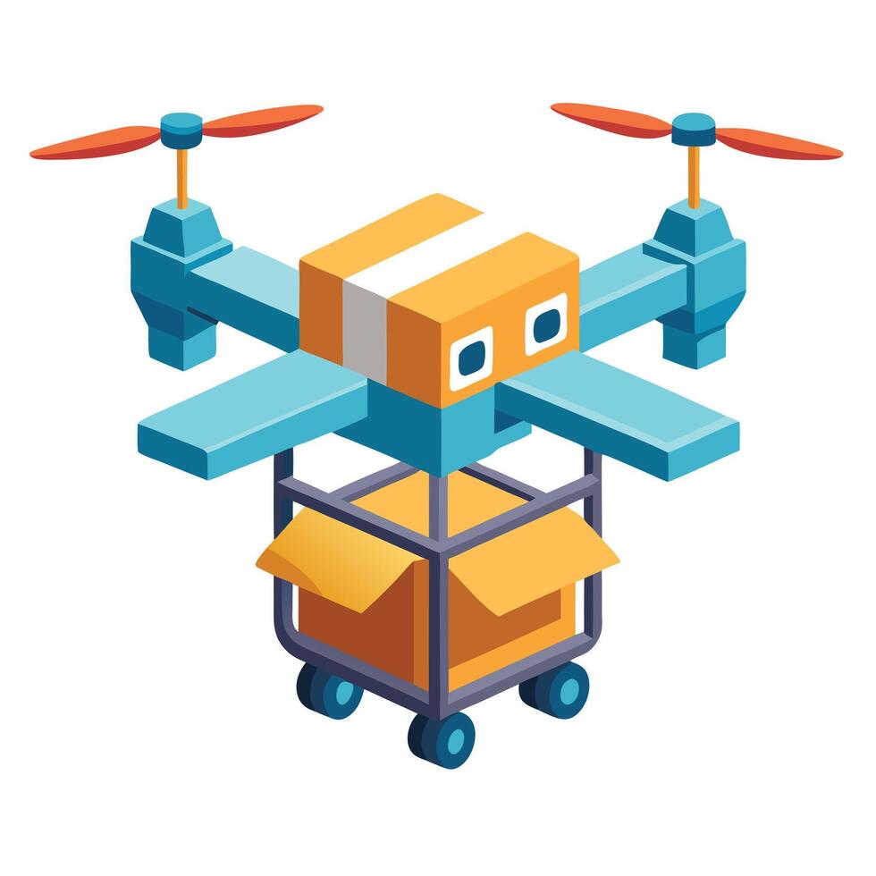 Large Cargo Drone Icon vector