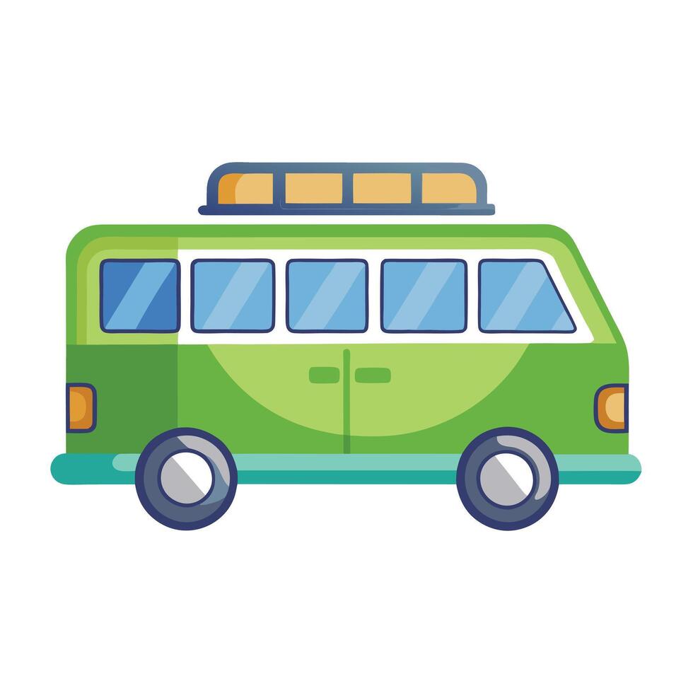 Compact Eco Friendly Microbus Icon vector