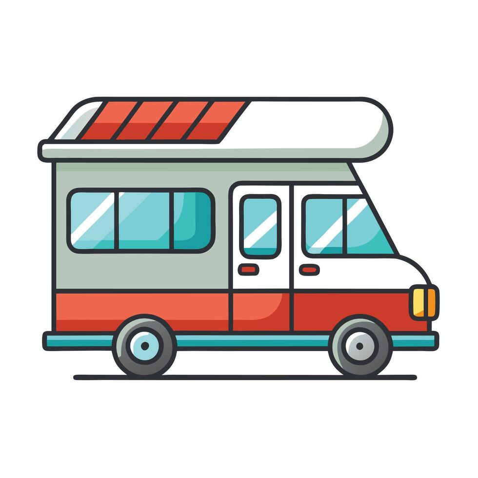 Minimalist Camping RV Icon vector