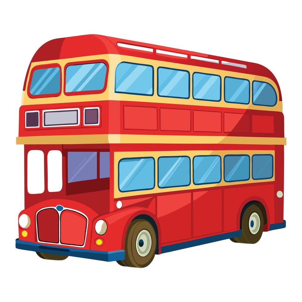 Vibrant Double Decker Bus Icon vector