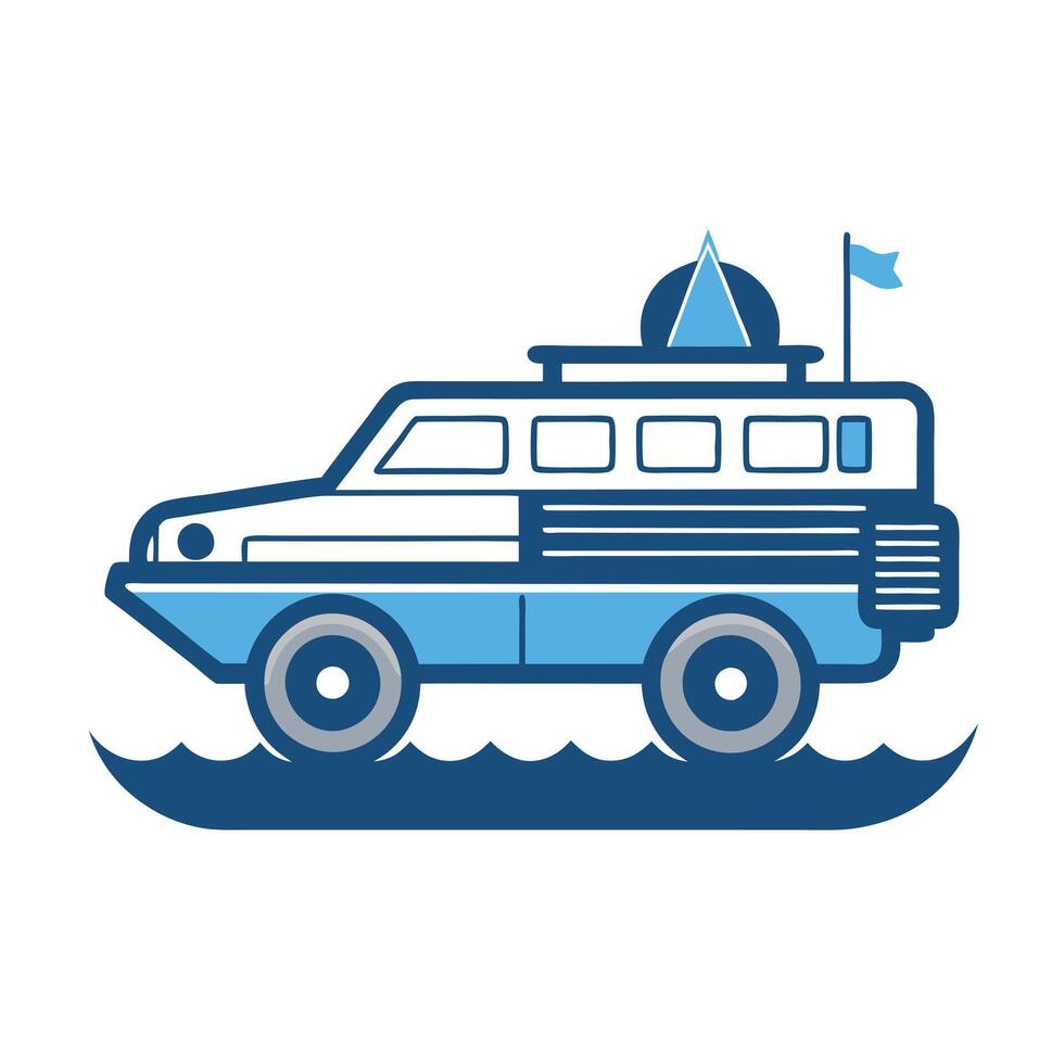 Amphibious Vehicle Icon vector