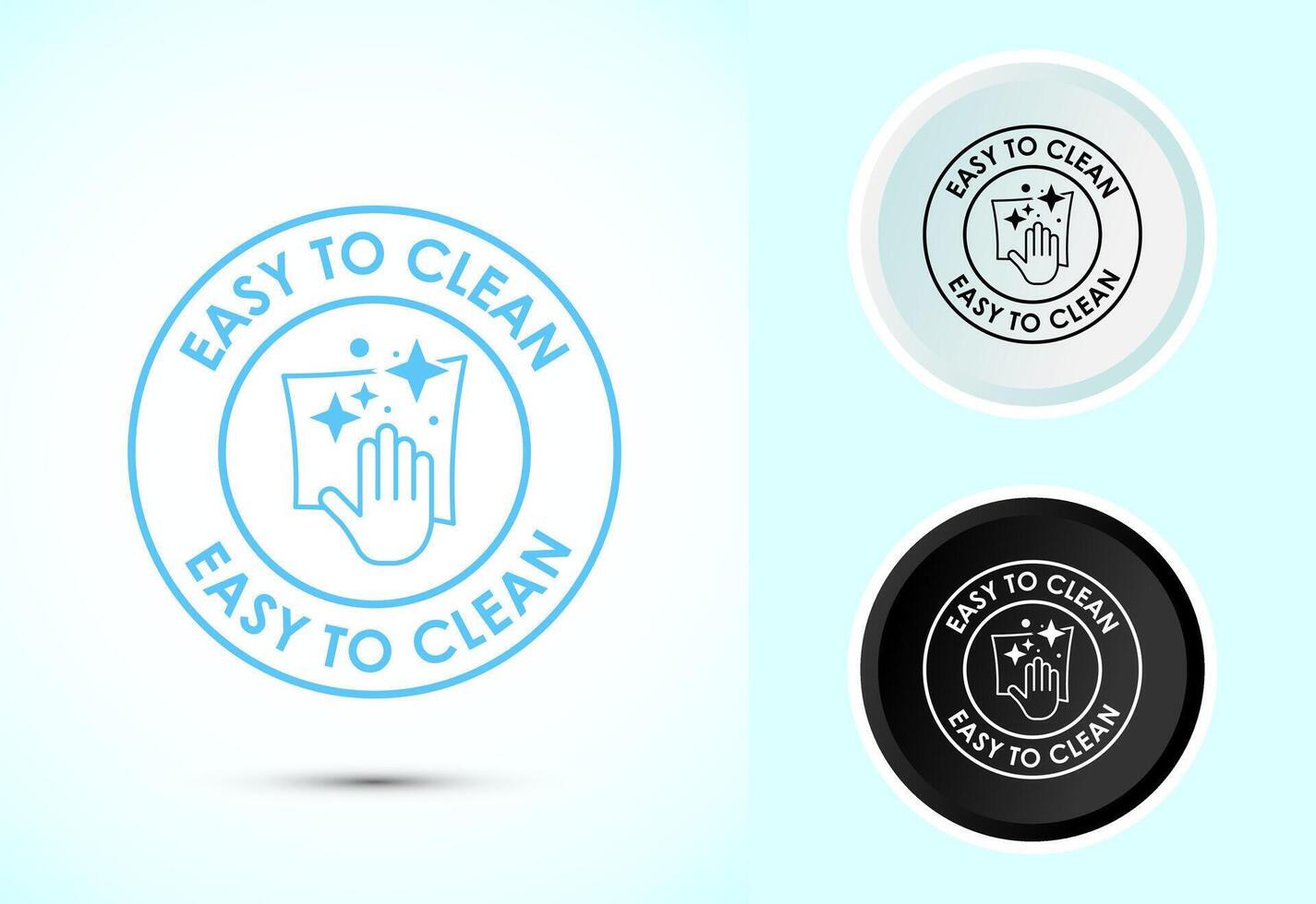 Easy cleaning icon design illustration. Clean surface icon symbol, Color black and white vector