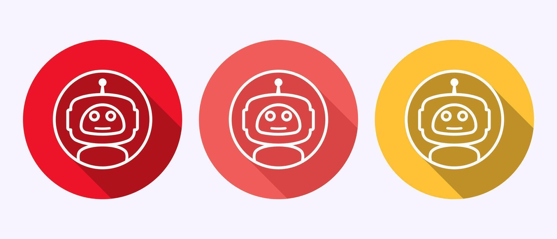 AI assistant icon design illustration. Digital or virtual assistant sign, Robot icon in shadow button. vector