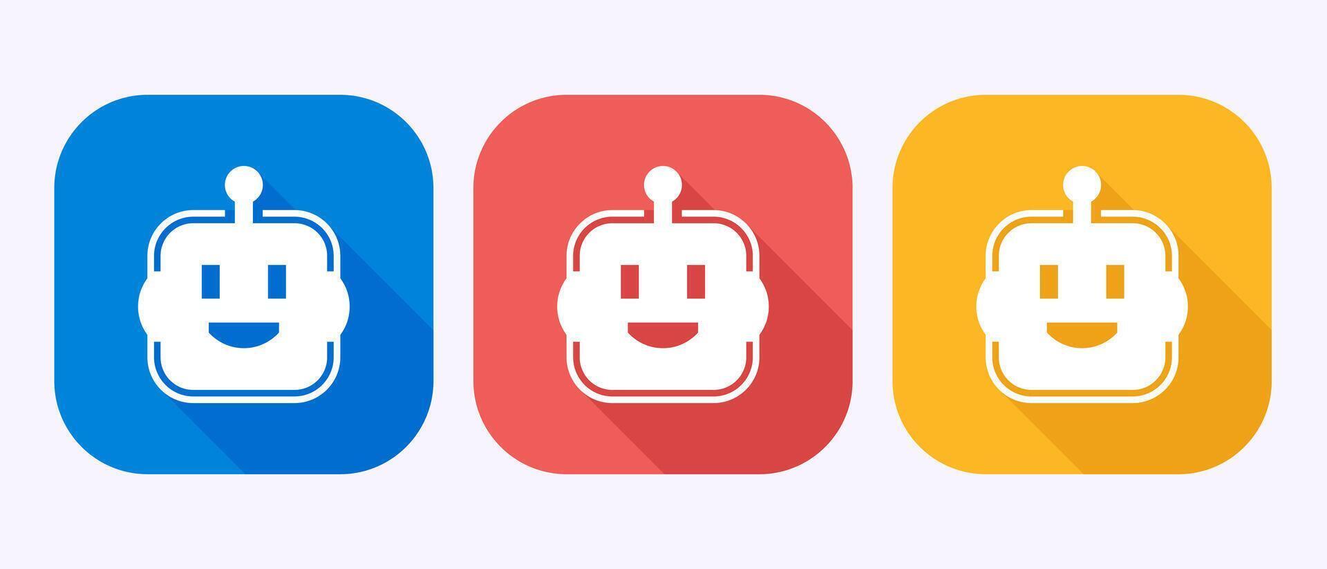 AI assistant icon. Digital or virtual assistant sign, Robot icon in shadow button design. vector