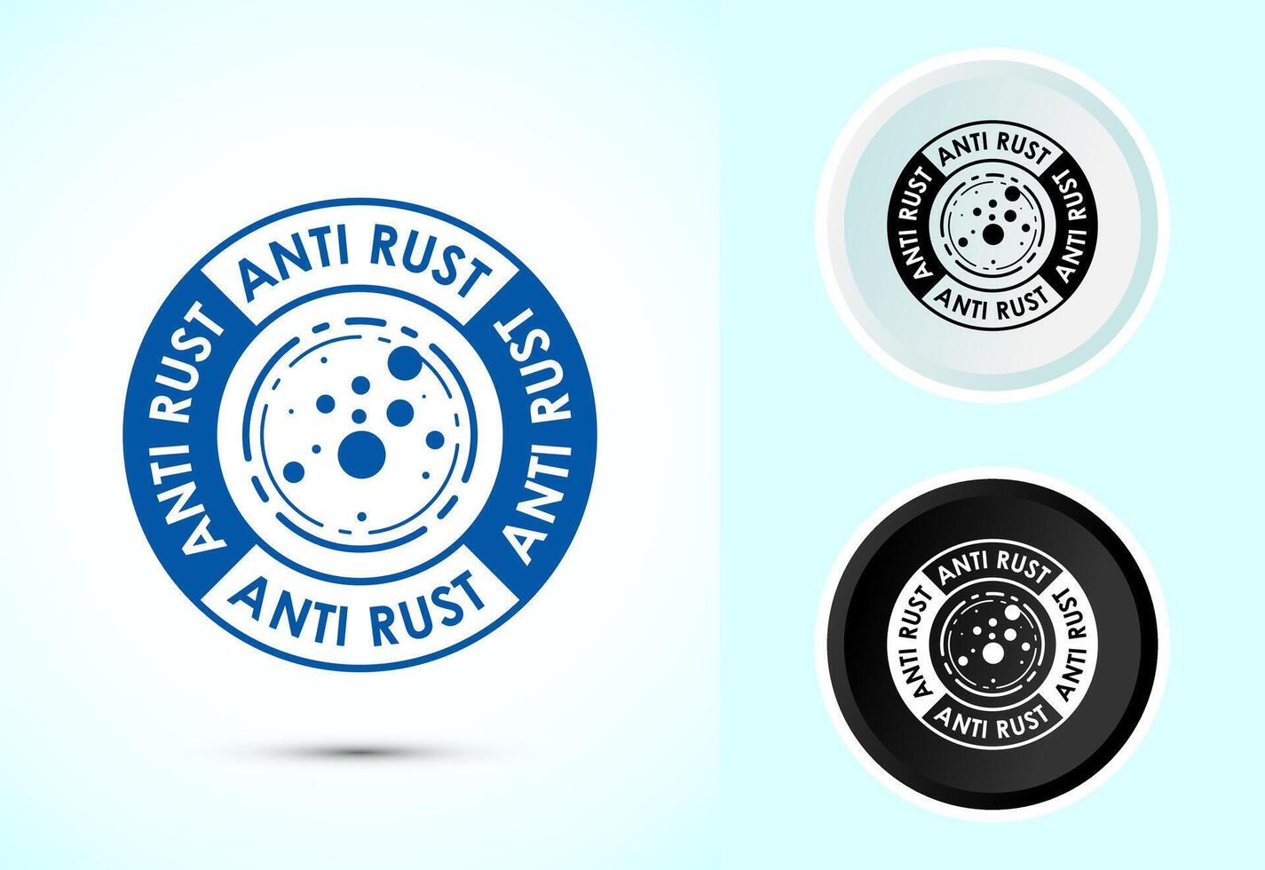 Anti rust icon design illustration. Anti oxidation sign, Color black and white vector