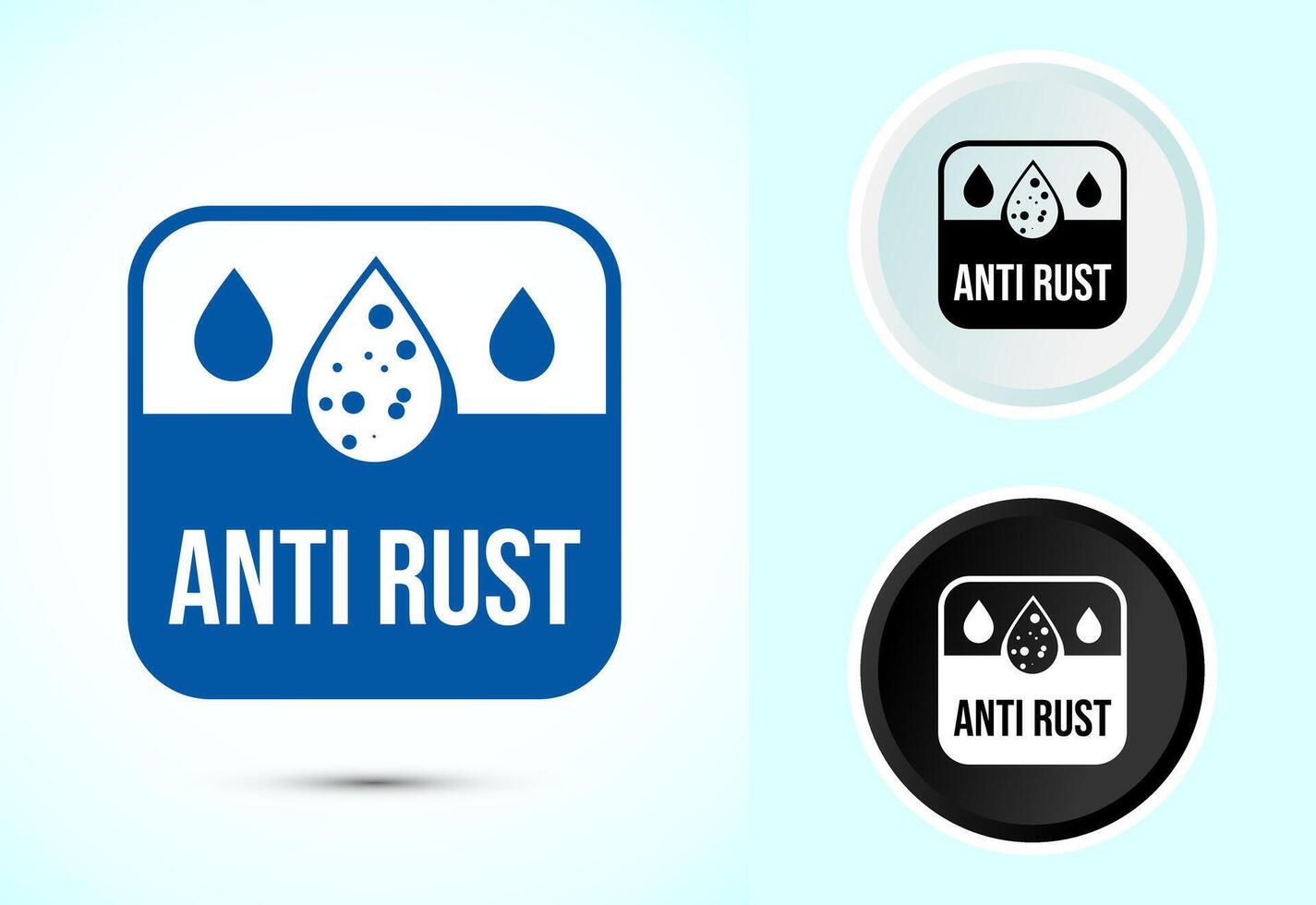 Anti rust icon design . Anti oxidation, Rust resistant symbol, Color black and white vector