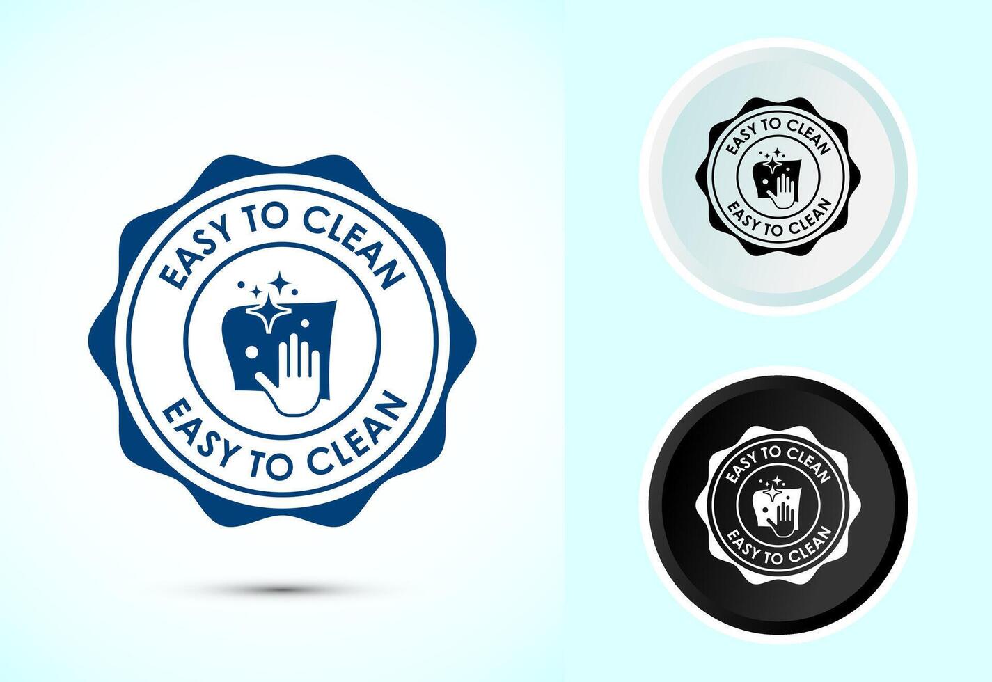 Easy cleaning icon design. Clean surface icon sign symbol, Color black and white vector