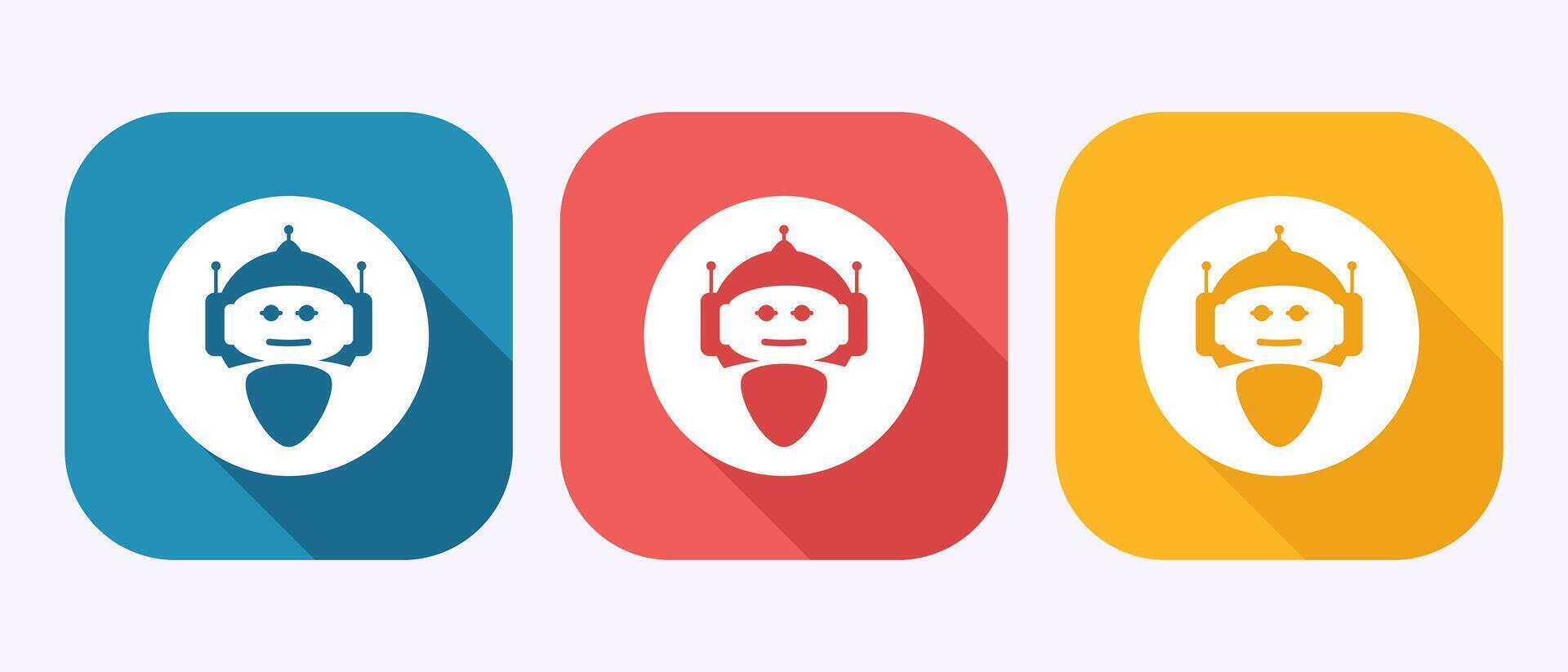 AI assistant icon design. Digital or virtual assistant sign, Robot icon in shadow button. vector