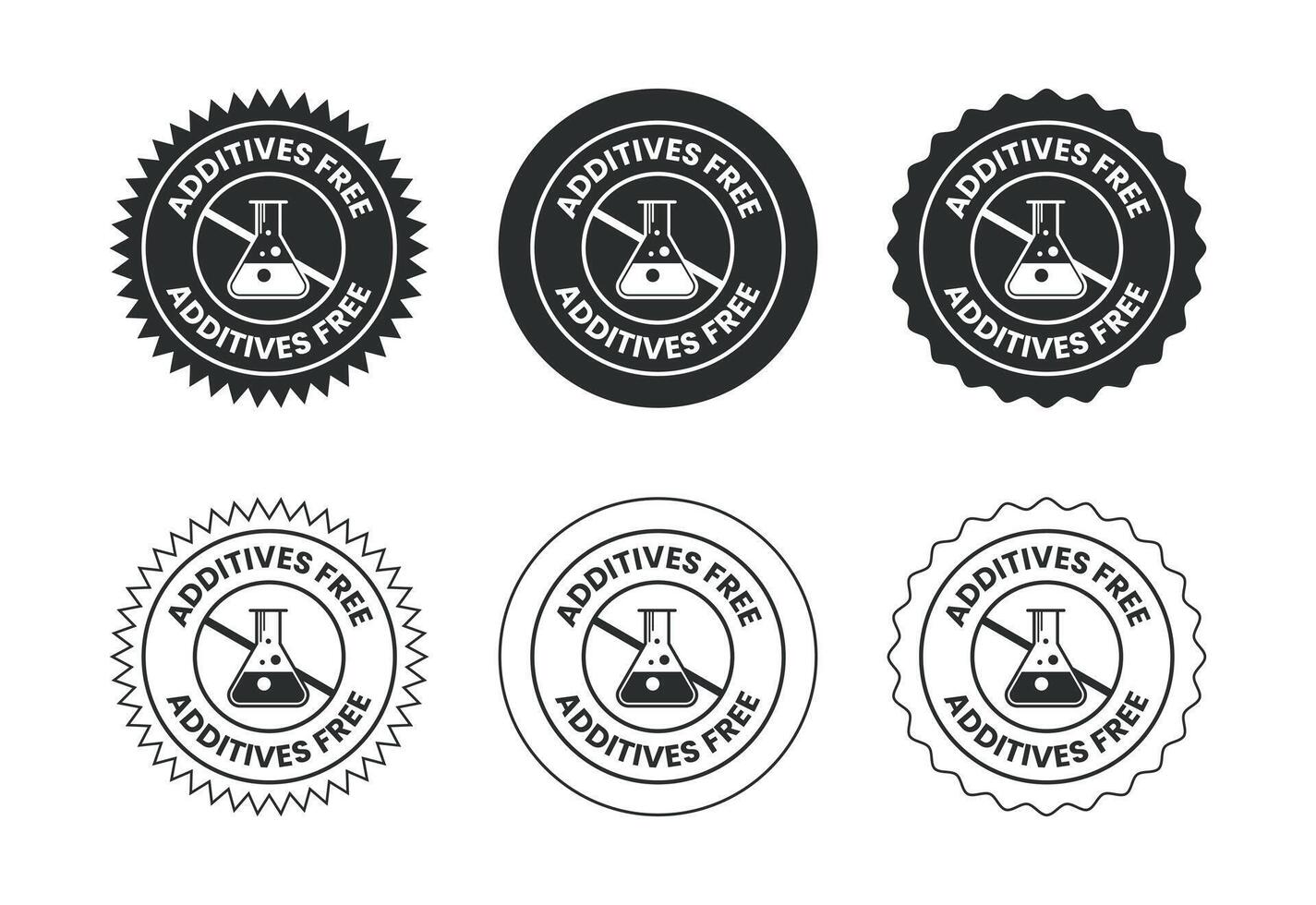 Additives free icon design. No additives symbol for food packaging vector