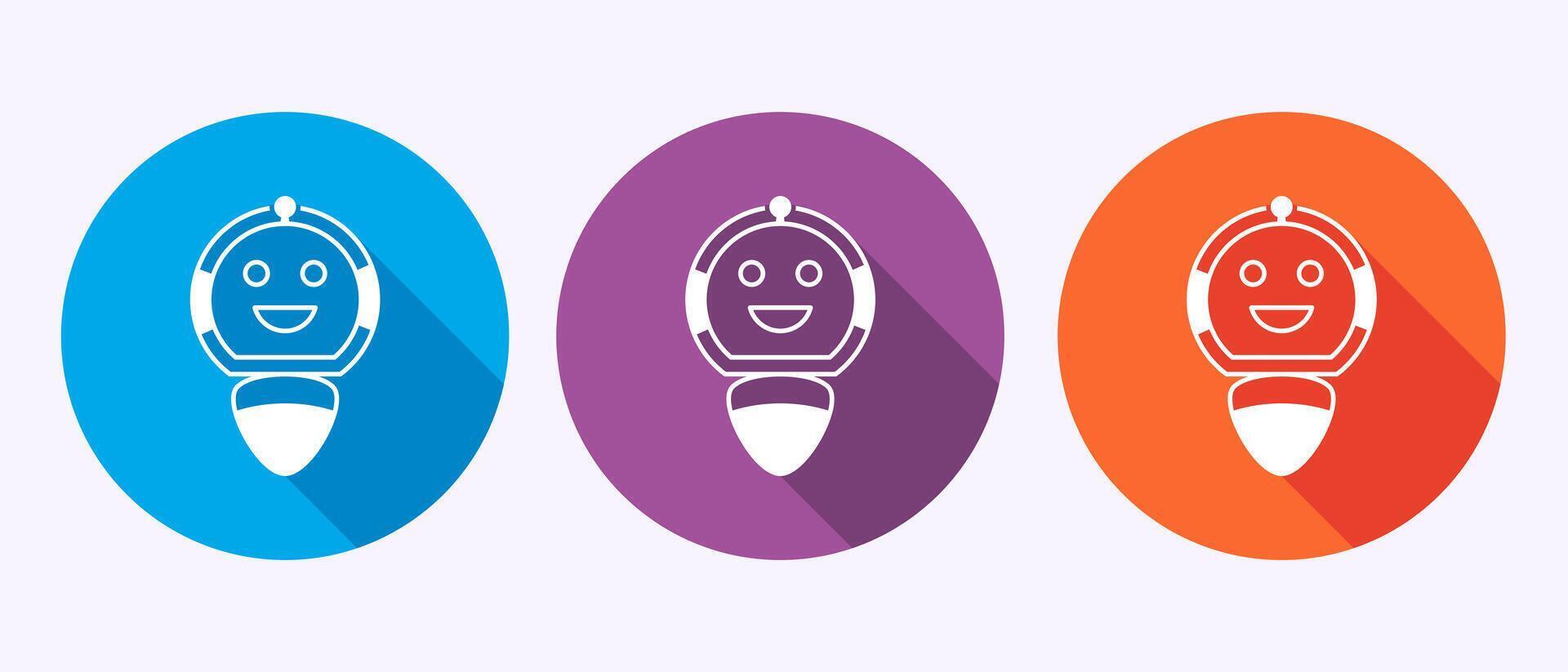 AI assistant icon design. Digital or virtual assistant sign, Robot icon in shadow button design. vector