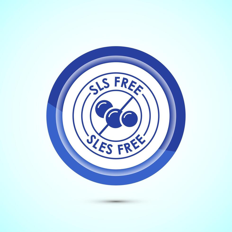 SLS free icon design illustration, SLS and SLES free label badge for web, Blue color button design vector