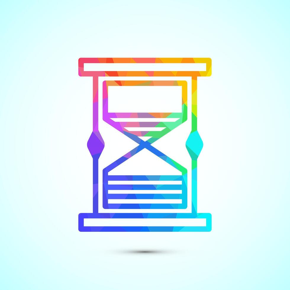 Sand clock icon design. Hourglass icon, Time measuring sign, low poly style vector