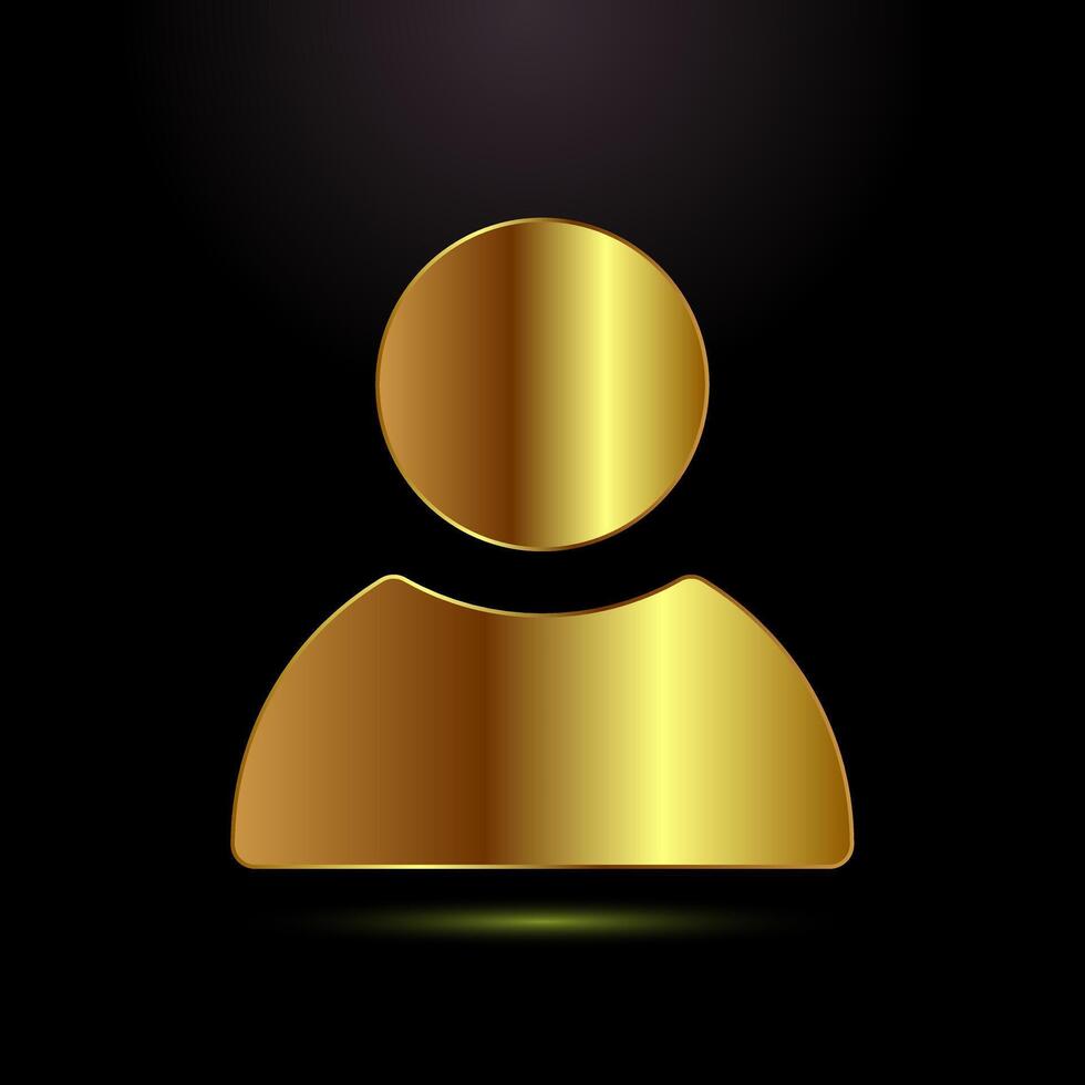 User profile icon illustration, User profile avatar, gold color style vector