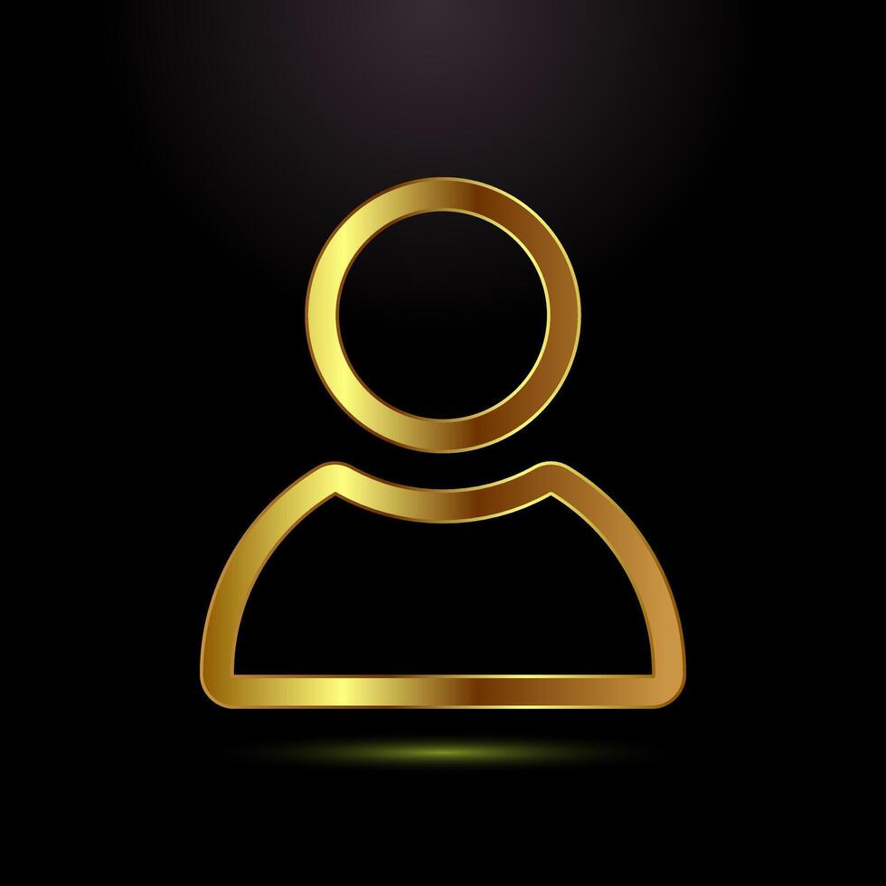 User profile icon design, User profile avatar, gold color style vector