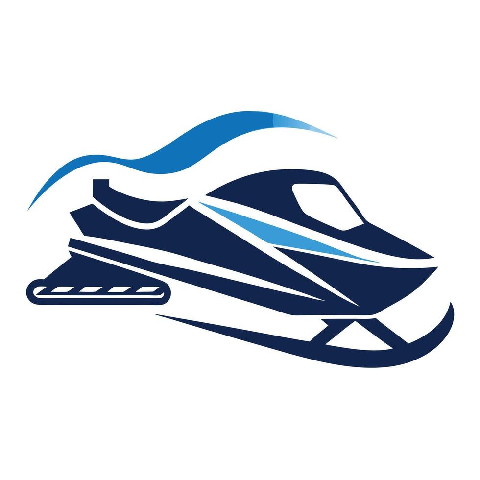 Flat Snowmobile Icon vector