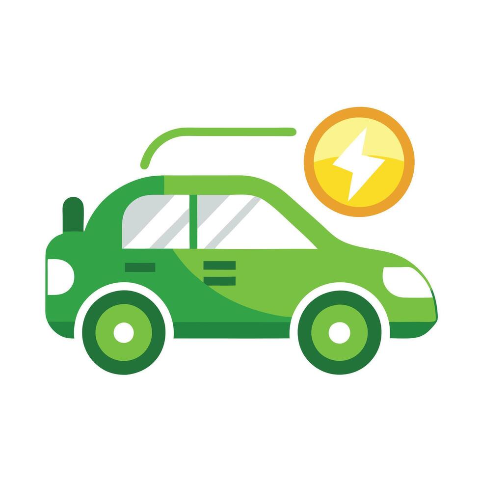 Flat Style Hybrid Car Icon vector