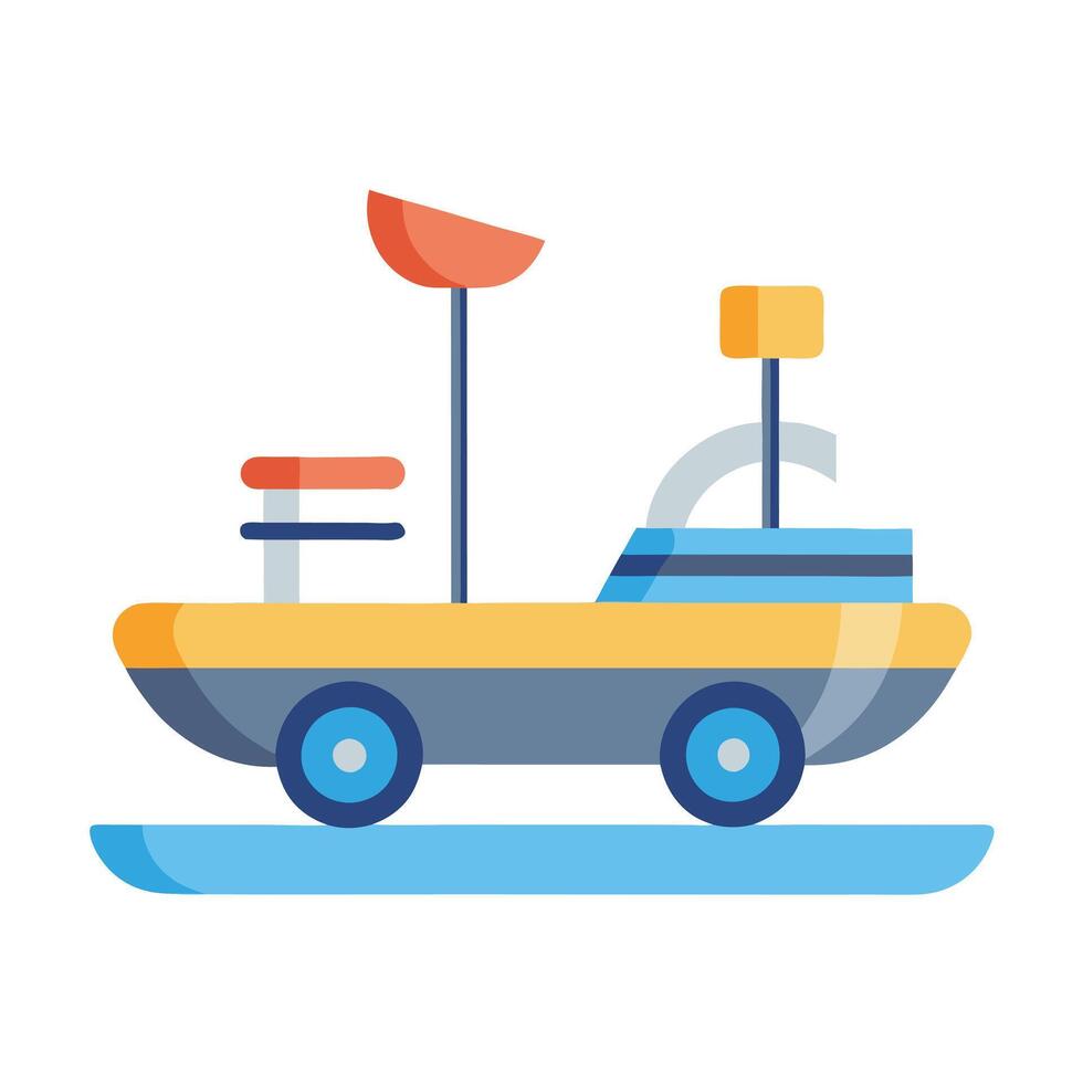 Simple Pedal Powered Boat Icon vector