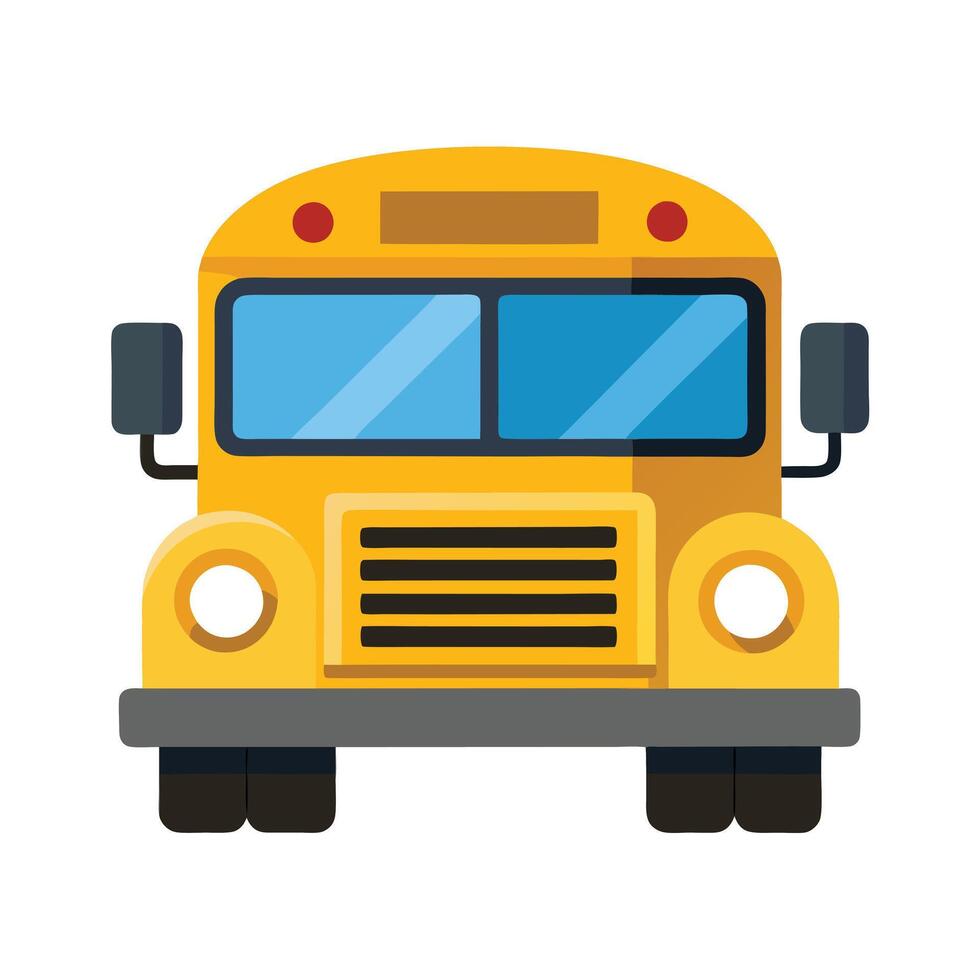 Flat Style Traditional School Bus Icon vector